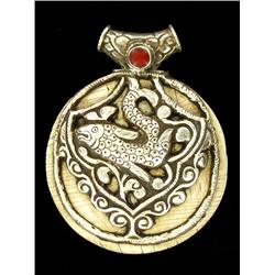 245ct Vintage Tibet Silver Shell Pendant (ANT-1572)