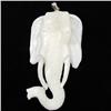 Handcarved Bone Elephant Pendant 2.75" (JEW-2975)