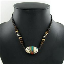 Tibet Shell Agate Bead Choker Necklace (JEW-3189)