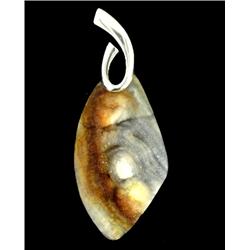 58ct Carved Druzy Agatee Pendant Sterling (JEW-1748)