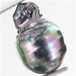 9.37ct Baroque Peacock Black South Sea Saltwater Pearl (GEM-33221)