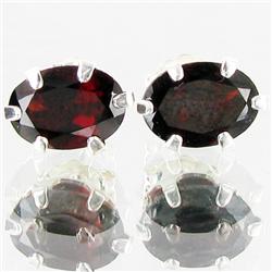 4.41ctw Red Garnet Sterling Earrings (JEW-2655)