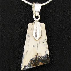 35ctw Dinosaur Fossil Pendant Necklace (JEW-3055)