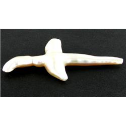 White Saltwater Pearl Cultured Cross Pendant (JEW-2581)