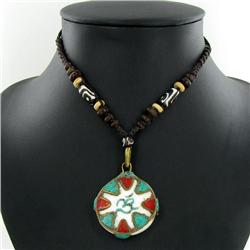 Tibet Shell Agate Bead Choker Necklace (JEW-3198)