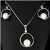 Pearl Diamond 14k Pendant Earrings Chain (JEW-2833)