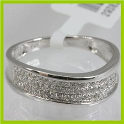 Genuine  0.31 ctw Diamond Ring 18KT White Gold