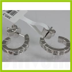Genuine  0.43 ctw Diamond Earring 18KT White  Gold