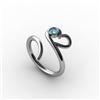 Image 1 : Blue Topaz 0.11 ctw Heart Design Ring 18kt W/Y Gold