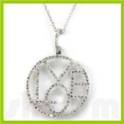 Genuine 0.52 ctw 14k White Gold Necklace 16" 1.62g