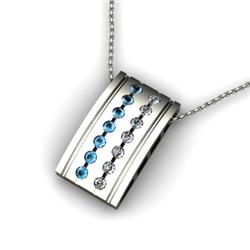 Genuine 0.50 ctw Topaz & Diamond Pendant 14kt White or Yellow Gold 4.04g