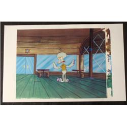 Crazy Squid Original Animation Cel Background SpongeBob