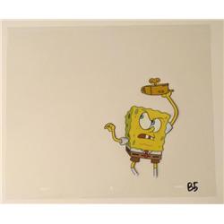 Hand Clock Original SpongeBob Holding Cel Animation Art