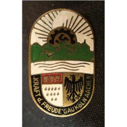 NAZI MEDAL "KRAFT D' FREUDE GAU KOLN AACHEN-RISING