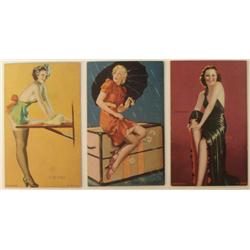 3 WWII ERA "VARGA GIRL" TYPE HEAVY STOCK GIRLIE CARDS