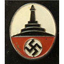 NAZI VETERANS PIN WITH SWASTIKA & MONUMENT-ORIGINAL