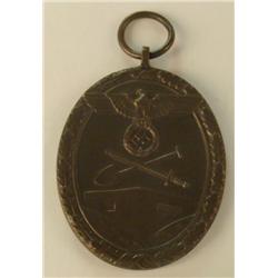 ORIGINAL CRISP NAZI WESTWALL BRONZE MEDAL