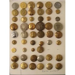52 British Victorian Military Buttons Big Collection
