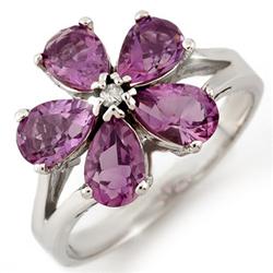 Genuine 2.52ctw Amethyst & Diamond Ring 10K White Gold