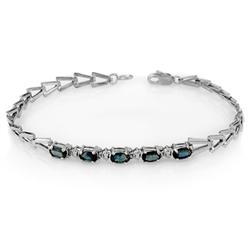 Genuine 2.0 ctw Blue Sapphire Bracelet 10K White Gold
