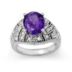Genuine 4.15 ctw Tanzanite & Diamond Ring 14k Gold