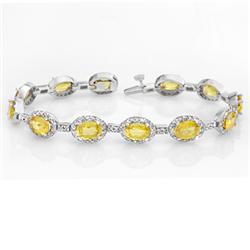 Genuine 19.6 ctw Sapphire & Diamond Bracelet 14K Gold