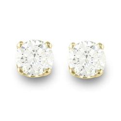Natural 0.90 ctw Diamond Stud Earrings 14K Yellow Gold