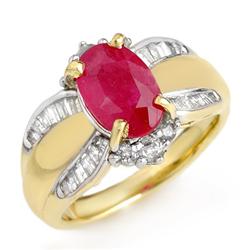 Genuine 3.01 ctw Ruby & Diamond Ring 14K Yellow Gold