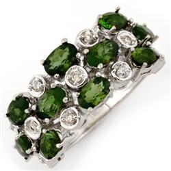 Genuine 3.2 ctw Green Tourmaline & Diamond Ring Gold