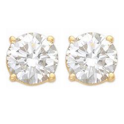 Natural 1.25 ctw Diamond Stud Earrings 14K Yellow Gold