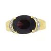 Image 2 : 14k Yellow Gold Ring with Garnet and Diamonds