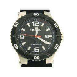 CROTON TACHYMETER BLACK RUBBER STRAP