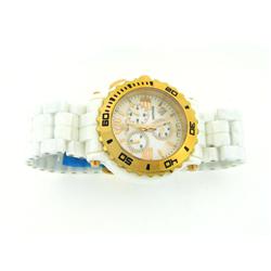 ONISS ON8108-LRG White chronograph watch