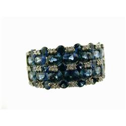 14k Diamond and Sapphire Ring