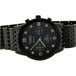 Caravelle 45D103 Mens Diamond Black Chronograph Stainless Steel Watch
