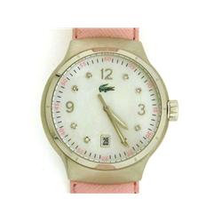 LACOSTE WOMEN'S PINK CALFSKIN DIAMOND WATCH 2000376