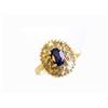 Image 1 : 14k Yellow Gold Diamond Ring with Sapphire