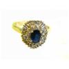 Image 2 : 14k Yellow Gold Diamond Ring with Sapphire