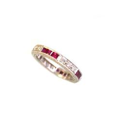 Eternity Ring with Diamonds and Ruby