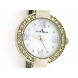 AK Anne Klein #10-9161 Women's Stainless Steel Swarovski Accented Bangle Bracelet Watch