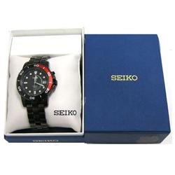Seiko Men's SKA389 Kinetic Black Ion Watch