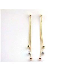 14k Tri-color Gold Dangling Earrings
