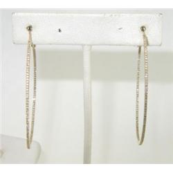18K Yellow Gold Diamond Hoop Earrings
