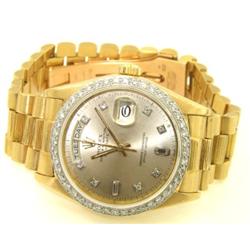 Rolex 18K Yellow Gold Diamond President Watch