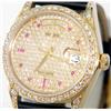 Image 3 : Rolex 18K Yellow Gold Diamond & Ruby President Watch