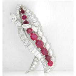 Oscar Heyman Platinum, Diamond & Ruby Pin