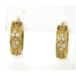Judith Ripka 18K Yellow Gold & Diamond Earrings