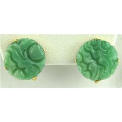 14K Gold & Jade Earring