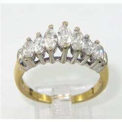 18K Two-Toned Gold Marquise Diamond Ring