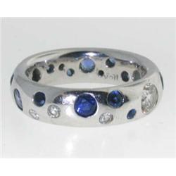 18k White Gold Diamond & Sapphire Ring